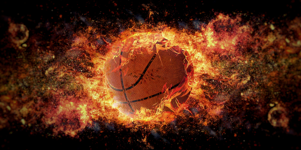 burning basketball